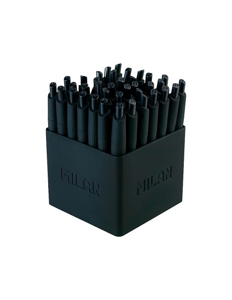 Boligrafo milan p1 retractil 1 mm touch mini negro expositor de 40 unidades