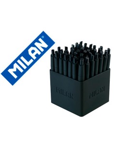 Boligrafo milan p1 retractil 1 mm touch mini negro expositor de 40 unidades