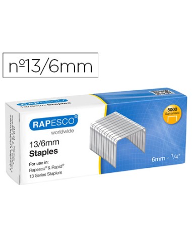 Grapas rapesco galvanizada 13 6 caja de 5000 unidades