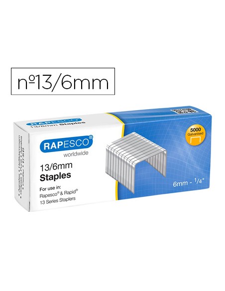 Grapas rapesco galvanizada 13 6 caja de 5000 unidades