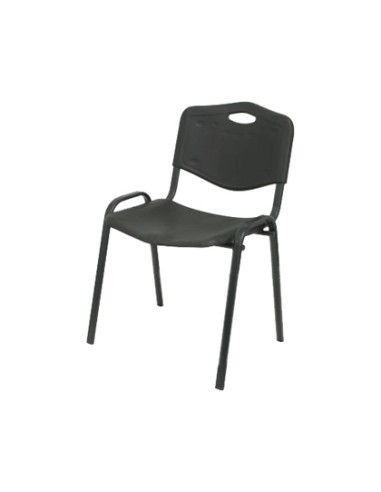 Silla apilable pyc estructura metal asiento respaldo pvc ergonomica 810x480mmx420 mm color negro