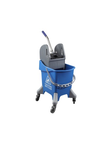 Carro de limpieza con bastidor y escurridor con 4 ruedas 32 l azul 455x370x970 mm