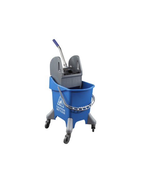 Carro de limpieza con bastidor y escurridor con 4 ruedas 32 l azul 455x370x970 mm