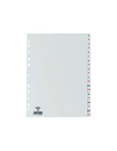 Separador alfabetico elba plastico 120 mc folio 16 taladros a z gris