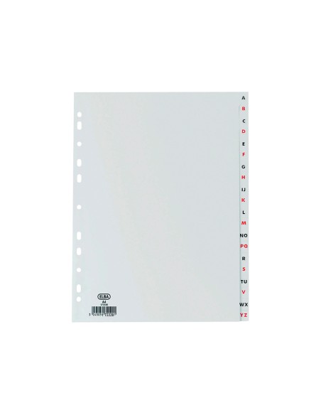 Separador alfabetico elba plastico 120 mc folio 16 taladros a z gris Separador alfabetico elba plastico 120 mc folio 16 taladros a z gris