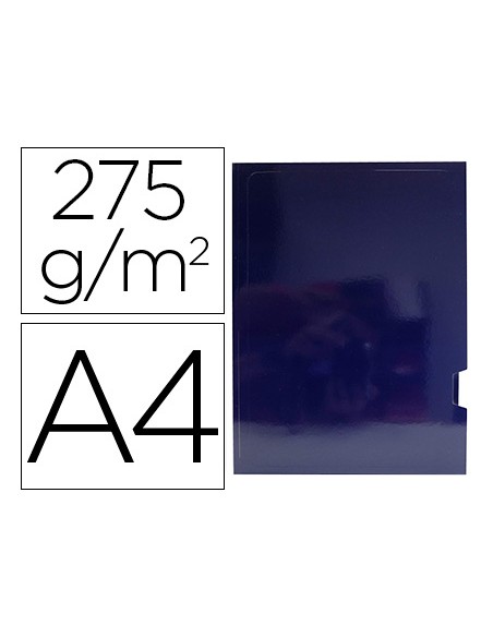 Subcarpeta cartulina gio plastificada presentacion 2 solapas din a4 azul 275g m2