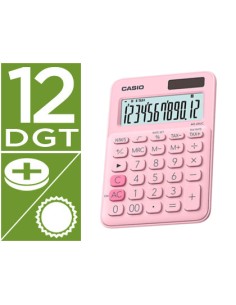 Calculadora casio ms 20uc pk sobremesa 12 digitos tax color rosa