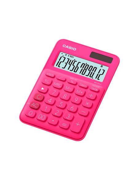 Calculadora casio ms 20uc rd sobremesa 12 digitos tax color fucsia