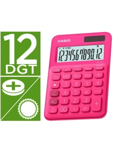 Calculadora casio ms 20uc rd sobremesa 12 digitos tax color fucsia