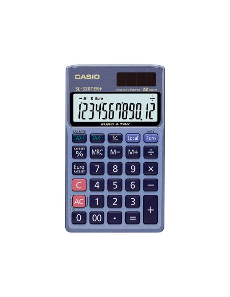Calculadora casio sl 320ter bolsillo 12 digitos tax conversion moneda tecla doble cero color azul Calculadora casio sl 320ter bolsillo 12 digitos tax conversion moneda tecla doble cero color azul