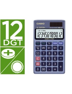 Calculadora casio sl 320ter bolsillo 12 digitos tax conversion moneda tecla doble cero color azul