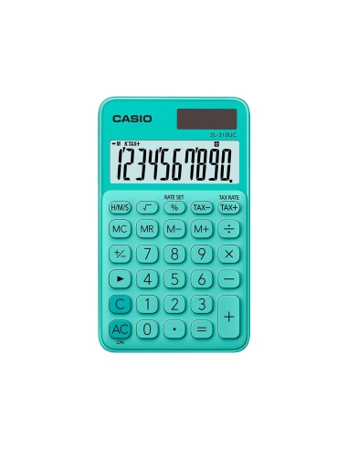 Calculadora casio sl 310uc gn bolsillo 10 digitos tax tecla color verde