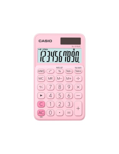 Calculadora casio sl 310uc pk bolsillo 10 digitos tax tecla doble cero color rosa