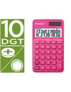 Calculadora casio sl 310uc rd bolsillo 10 digitos tax tecla color fucsia