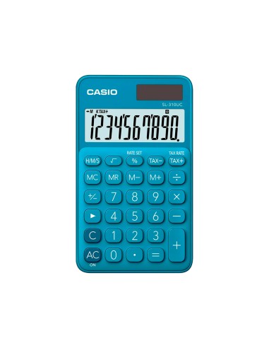 Calculadora casio sl 310uc bu bolsillo 10 digitos tax tecla color azul