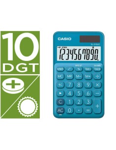 Calculadora casio sl 310uc bu bolsillo 10 digitos tax tecla color azul