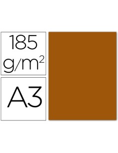 Cartulina guarro din a3 marron chocolate 185 gr paquete 50 hojas