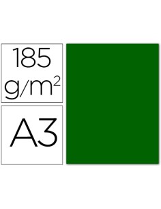 Cartulina guarro din a3 verde billar 185 gr paquete 50 hojas