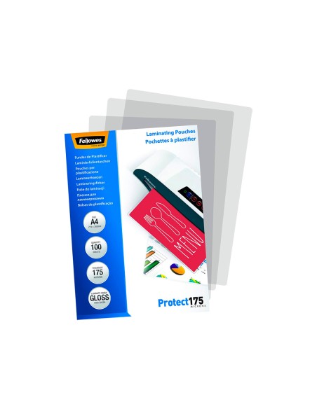 Bolsa de plastificar fellowes brillo din a4 175 mc pack 100 unidades Bolsa de plastificar fellowes brillo din a4 175 mc pack 100 unidades