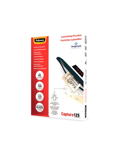 Bolsa de plastificar fellowes brillo din a5 125 mc pack 100 unidades