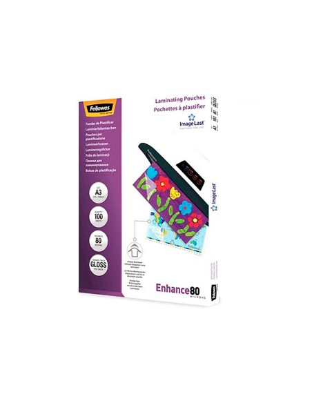 Bolsa de plastificar fellowes brillo din a3 80 mc pack 100 unidades Bolsa de plastificar fellowes brillo din a3 80 mc pack 100 unidades