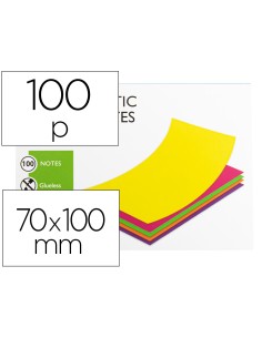 Bloc de notas electrostaticas quita y pon q connect 70x100 mm 100 hojas 5 colores fluorescentes