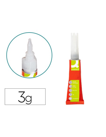 Pegamento q connect adhesivo instantaneo fuerte 3 gr unidad
