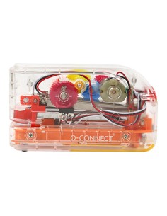 Grapadora electrica q connect plastico transparente mecanismo de colores capacidad 20 hojas usa grapas