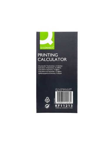 Calculadora q connect impresora pantalla papel kf11213 12 digitos tinta azul