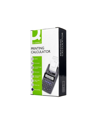 Calculadora q connect impresora pantalla papel kf11213 12 digitos tinta azul