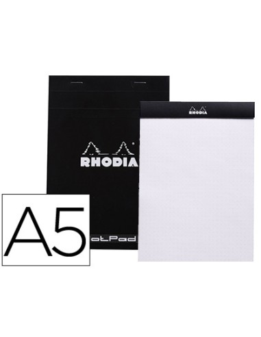 Bloc nota rhodia black dot pad din a5 80 hojas 80 g m2 liso con puntos negros 5 mm perforado