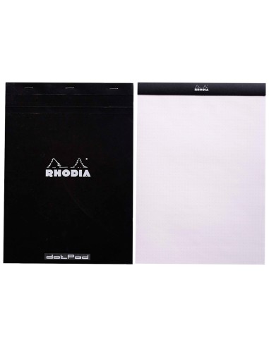 Bloc nota rhodia black dot pad din a4 80 hojas 80 g m2 liso con puntos negros 5 mm perforado