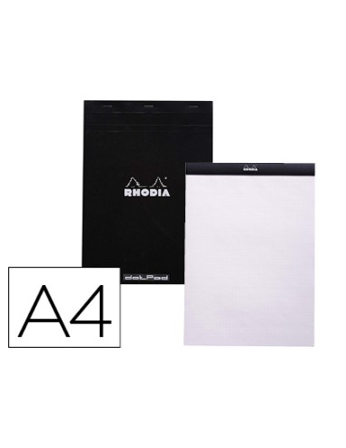 Bloc nota rhodia black dot pad din a4 80 hojas 80 g m2 liso con puntos negros 5 mm perforado