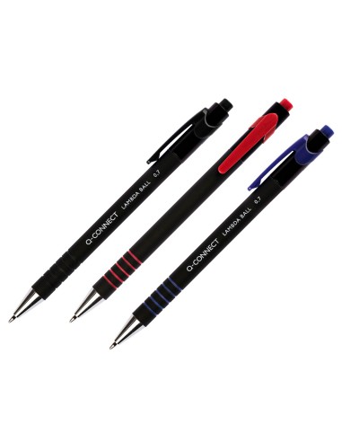 Boligrafo q connect retractil con grip 07 mm color azul