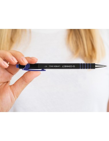 Boligrafo q connect retractil con grip 07 mm color azul