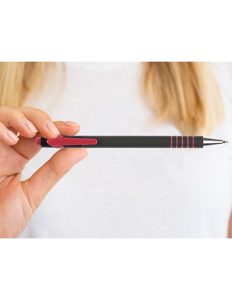 Boligrafo q connect retractil con grip 07 mm color rojo