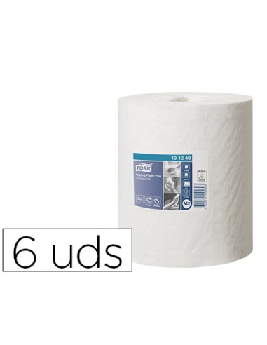 Papel secamanos tork extra ancho 215 mm largo 160 mt 2 capas para dispensador m2 paquete de 6 unidades