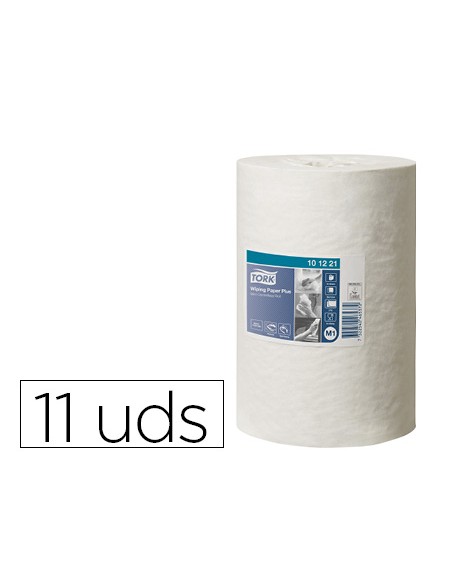 Papel secamanos tork secado extra ancho 215 mm largo 749 mt 2 capas para dispensador m1 paquete de 11 unidades