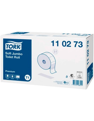 Papel higienico tork jumbo suave 2 capas 360 mt para dispensador t1 paquete de 6 rollos
