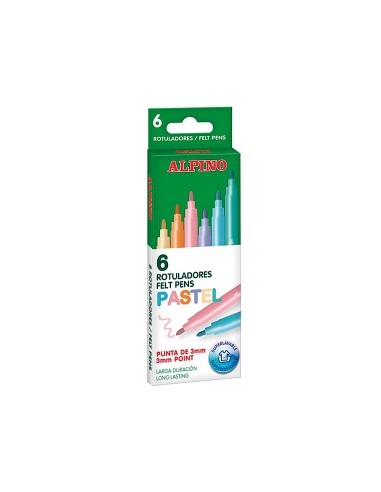 Rotulador alpino standard pastel caja de 6 colores surtidos
