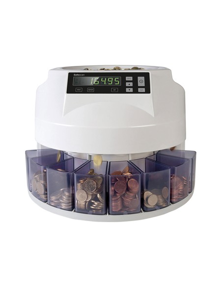 Contador y clasificador de monedas safescan 1250eur velocidad 200 monedas minuto capacidad 500 monedas