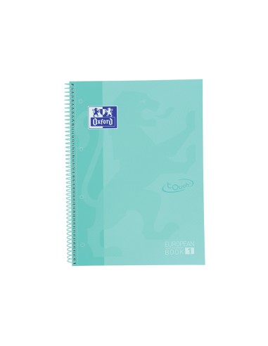 Cuaderno espiral oxford ebook 1 school touch te din a4 80 hojas cuadro 5 mm con margen mint pastel