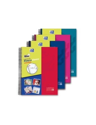 Cuaderno espiral oxford europeanbook 5 writeerase school classic din a4 120 hojas cuadro 5 mm con margen