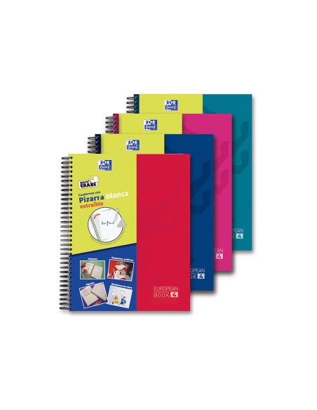 Cuaderno espiral oxford europeanbook 5 writeerase school classic din a4 120 hojas cuadro 5 mm con margen