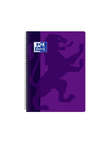 Cuaderno espiral oxford school classic tapa polipropileno folio 80 hojas cuadro 4 mm con margen