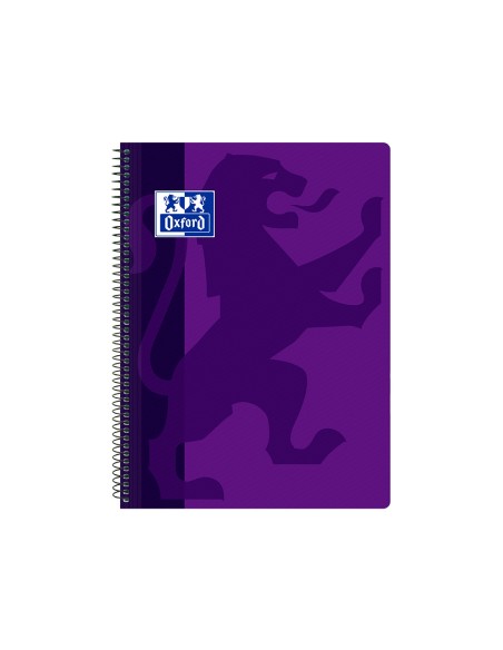 Cuaderno espiral oxford school classic tapa polipropileno folio 80 hojas cuadro 4 mm con margen