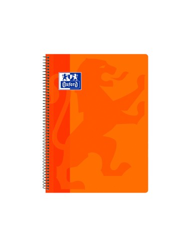 Cuaderno espiral oxford school classic tapa polipropileno folio 80 hojas cuadro 4 mm con margen