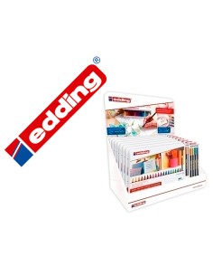 Rotulador edding punta fibra 1200 caja metalica 20 colores surtidos exp8 unidades 8 blister 4 edding 1340 regalo