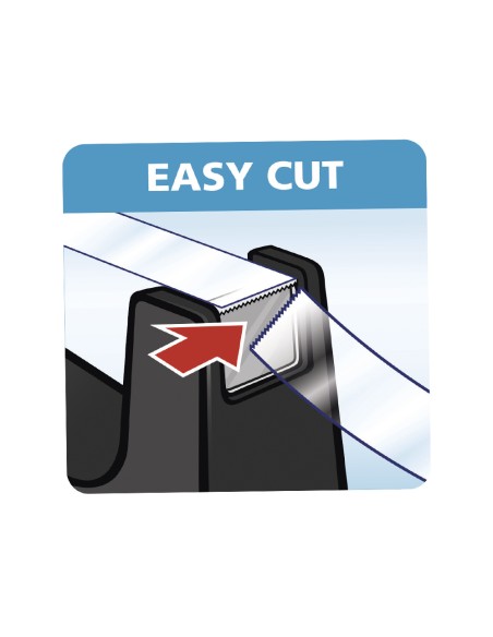 Portarrollo sobremesa tesa plastico easy cut curve negro para cinta de 33 mt x19 mm 1 cinta tesafilm transparente