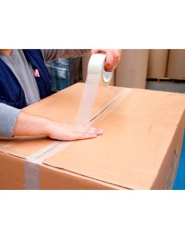 Cinta adhesiva q connect monofilamentos transparente 50 mt x 50 mm para embalaje